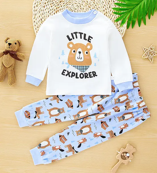 Newborn Baby Pajamas Set Cotton Kids Clothing O Neck Long Sleeves