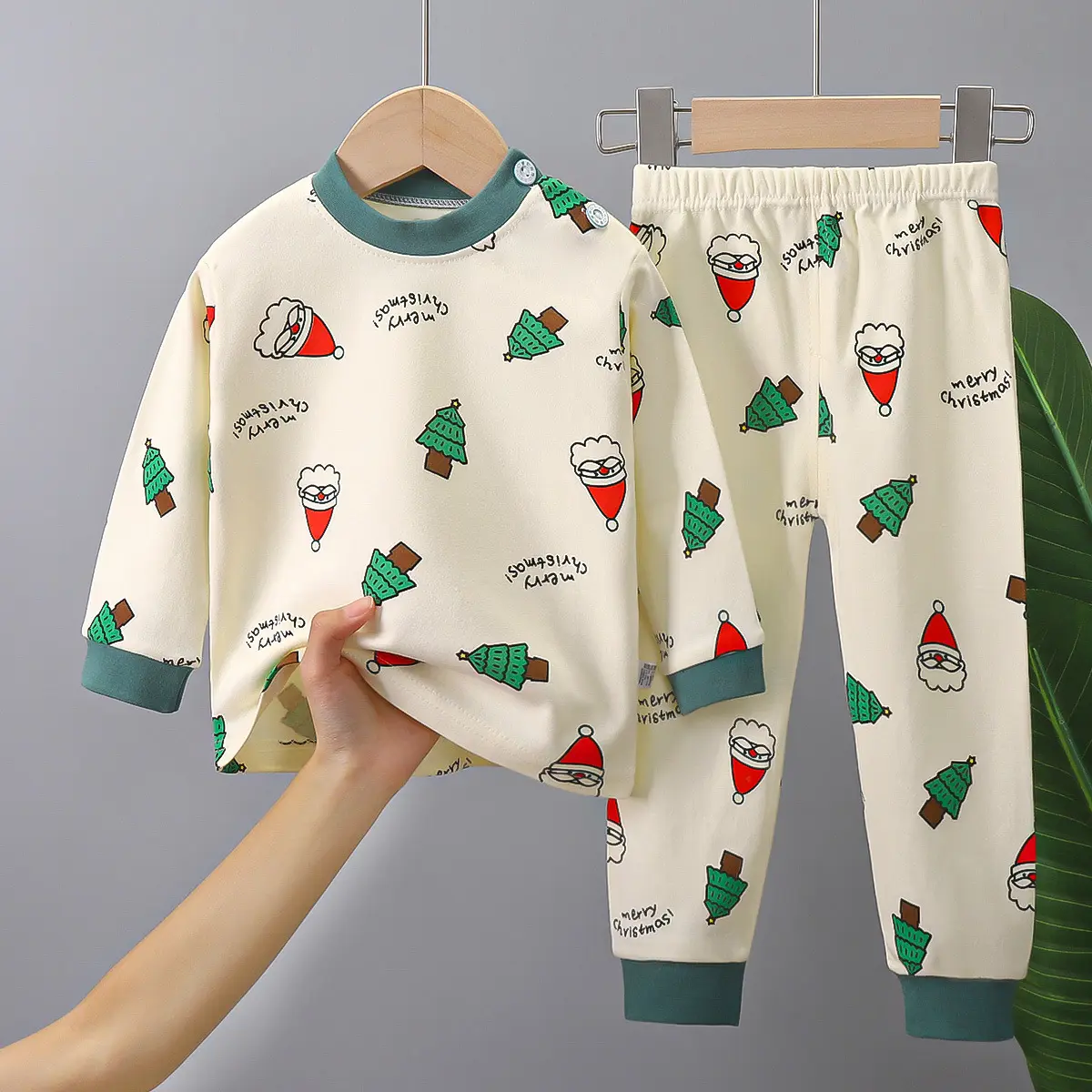 Children Pajamas Cartoon Boy's Long Sleeve Tops Pants 2 Pcs