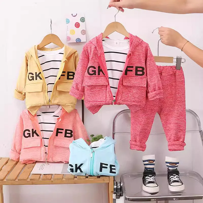 Children Clothing Sets Baby Boy Clothes Long Sleeve Printed Casual Wear 3Pcs Kids Wear Girls Clothing