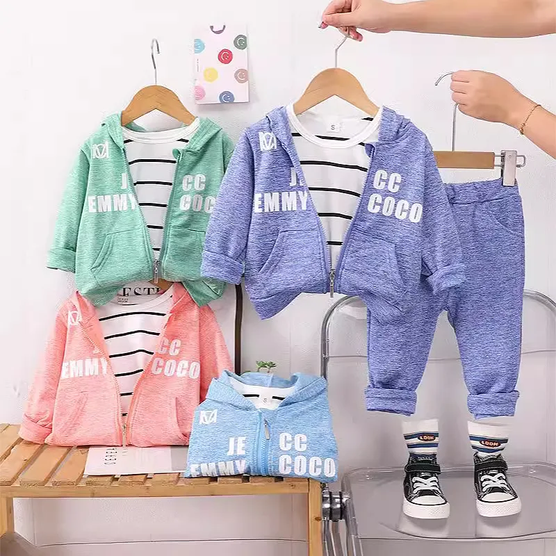 Spring Autumn Long Sleeve Boys Clothings Sets Kids Boutique 3 Pcs