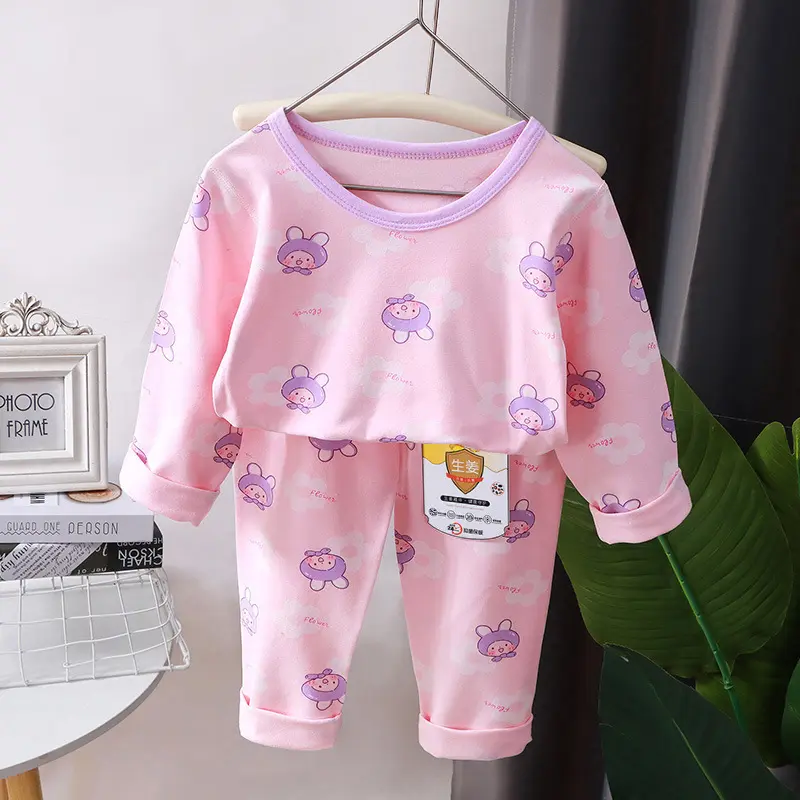 Kids Clothes Girl Boy Sleepwear Winter Soft Cotton Long Sleeves 2 Pieces Baby Pajama Set