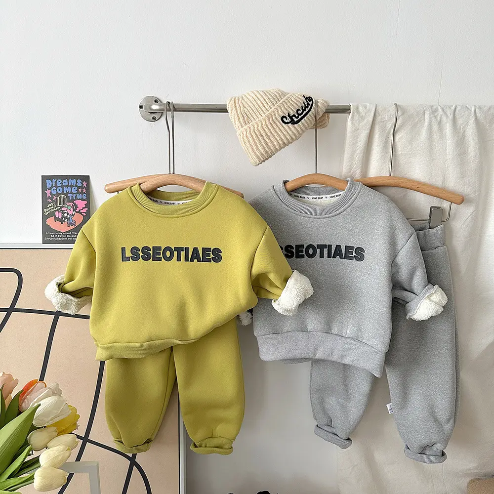 Baby Boy Clothing Sets Winter Children Clothes Letter Print Pullover