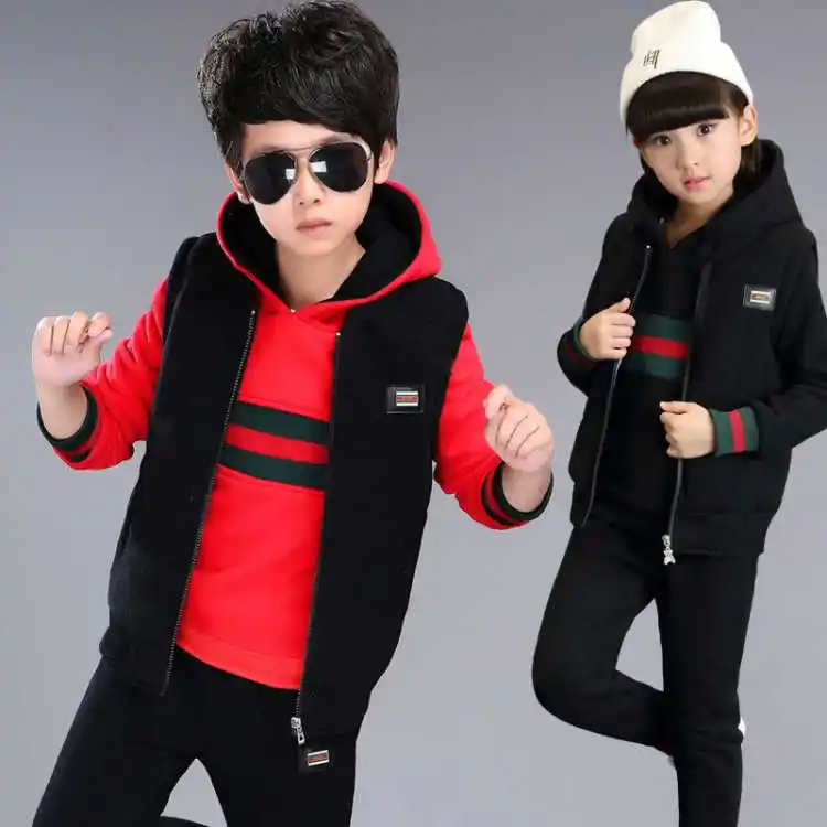 Kids Clothes Long Sleeve Set Winter Children's Clothing Sports Set 3Pcs