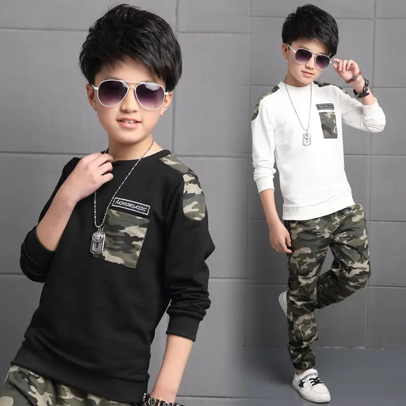 Autumn 2 Pieces Kids Clothes Boys Clothing Sets Fashion Long Sleeve Pullover with Pants