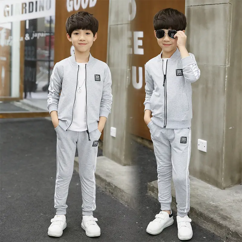 Casual Coats Sweatpants Autumn Baby Clothes Set Solid Colors Kids Jogger Set Hoodies Tracksuits