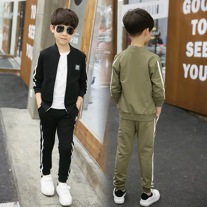 Sports Children's Clothing Zipper Jacket + Pants 2PCS Boy Clothes