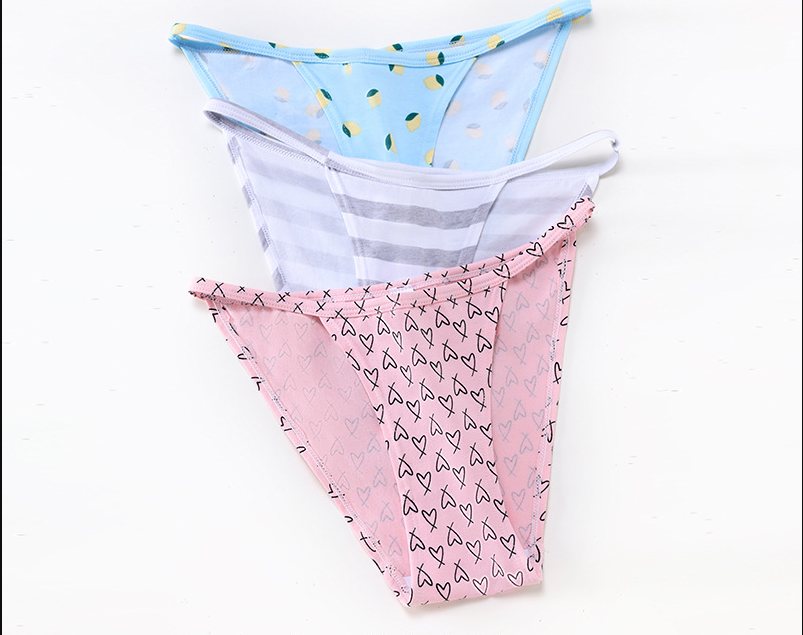 New Product Printed Cotton Women's Panties Comfortable Thin Ribbon Traceless Panties